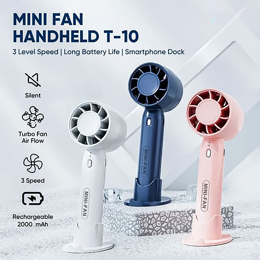 T-10 Handheld Mini Fan With Stand - Ali Trade